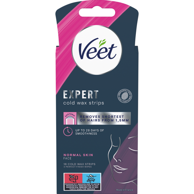 Veet Expert Cold Wax Strips Kasvot Normaalille iholle 16 kpl
